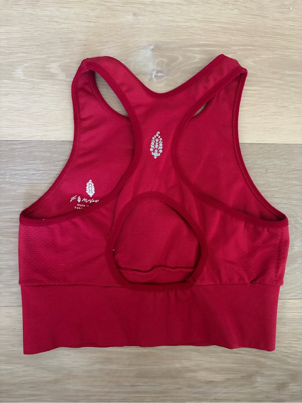 Free People Movement Red Longline Sports Bra Crop Top XS/S - Picture 2 of 5